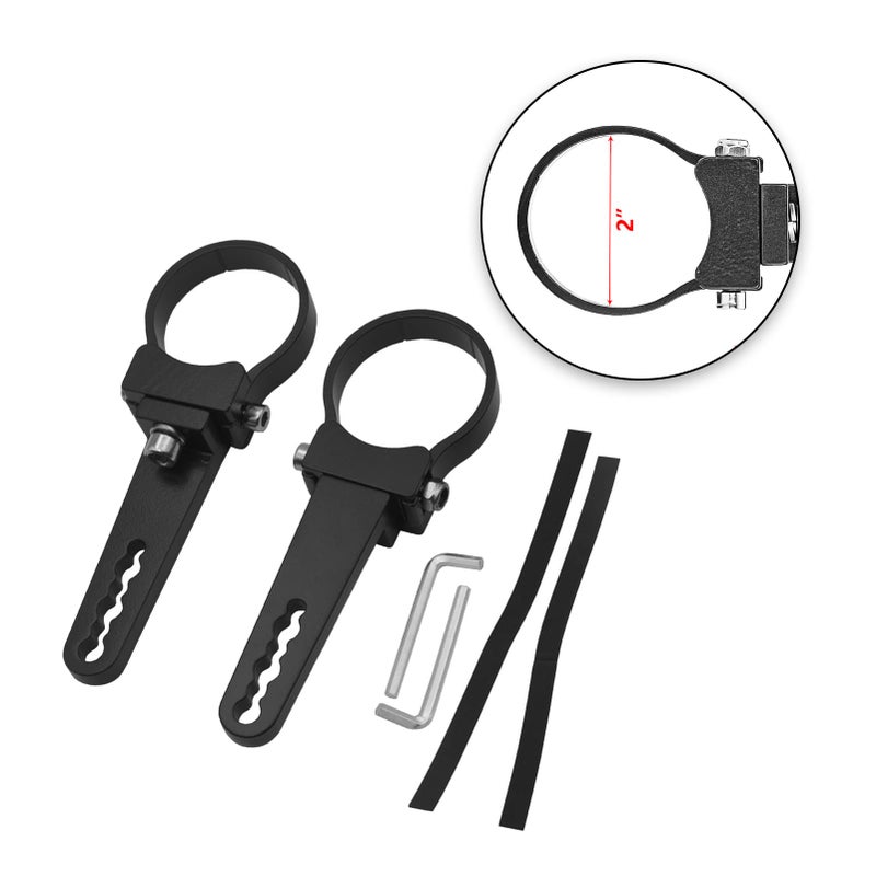 Wsays 2 Inch Universal Side Roll Cage Bull Bar Tube Clamps LED Light Mount Brackets Compatible with Polaris Ranger RZR Ace General Fit Arctic Cat Fit Yamaha YXZ Fit Kawasaki Teryx ATV UTV - Image 1
